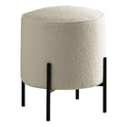 New Round Channel Ottoman Beige Matte Black Glam Living Room Bedroom Decor