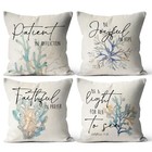 4 Pcs Christian Encourage Religious Throw Pillow Covers For Hallway Bedroom 