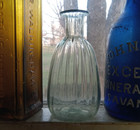 Pontiled Ribbed Pattern Mold Blown Bottle With Flared Lip