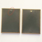 Vintage Convex Glass Reverse Silhouette Family Picture 8x6 Pair