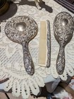 Vintage Silver Plate Mirror Brush And Comb Set Antique Victorian Vanity Ornate