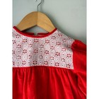 Kate Greenaway Toddler Dress 4t Red Vintage Eyelet Lace Long Sleeve 80s