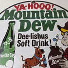 Vintage Mountain Dew Porcelain - Gas Pump Plate Soda Bottles Scooby Doo Sign