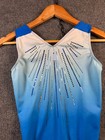 Gk Elite Blue Ombre Gymnastics Tank Leotard Am Adult Medium Sparkle Starburst