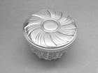 Towle Sterling Silver Crystal Vanity Powder Cosmetic Box Art Deco Mirror Lid