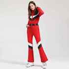 Women One Piece Ski Suit Winter Snowboard Jumpsuit Waterproof Windproof Thicken