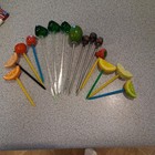 Lot Of 31 Vintage Lot Plastic Cocktail Swizzle Sticks   Drink Stirrers   Picks 