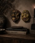 Vintage Chinese Grotesque Theater Masks Folk Art Nuo Wall Decor Pair