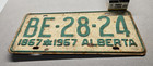      1967 Alberta  passenger  License Plate  be-28-24  Canada