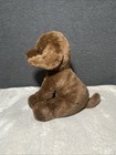 Fao Schwarz Brown Dog Plush Chocolate Lab Puppy Gold Bow Sitting 12    Toy Pet