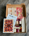 Vtg Malina Mcm Latch Hook Rug Wall Kit Burgundy Gold Daisy Medallion Floral Kit