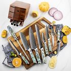 13-piece Awabi Knife Block Set     Premium Vg-10 Damascus Steel Knives