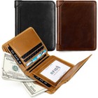 Genuine Leather Mens Wallet Rfid Blocking Purse Slim Id Credit Card Holder Gifts