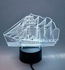 Sailing Ship 3d Led Lamp Acrylic Color Changing Night Light Height 7 Inch