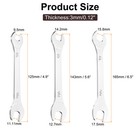 3pcs Thin Open End Wrenches Sae  3 8x7 16 1 2x9 16 5 8x11 16 Inches