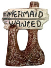 Vintage  mermaid Wanted  Tree Stump Sign  Ceramic Fish Tank Decorative Ornament