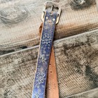 Jeff Gallea Vintage Women s Studded Floral Silver Buckle Leather Belt  Blue l