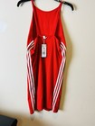 Adidas Originals Red white 3-stripes Logo Tank Midi Dress Scoop Neck Xl