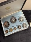 1974 Belize Proof Coin Set     8 Coins     Franklin Mint Original Box   Certificates