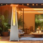 Propane Patio Heater 48000btu Pyramid W wheels For Outdoor Patio Silver
