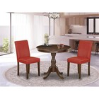 East West Furniture Antique 3-piece Wood Dining Set In Mahogany firebrick Red