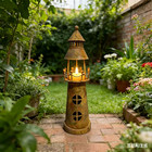 Vintage Rustic Lighthouse Candle Holder rusty Outdoor Decorative Ornaments