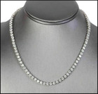 23ct Lab-created Round Cut Vvs1 d Diamond Necklace 14k White Gold Finish