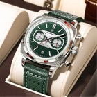 Poedagar Fashion Quartz Luminous Waterproof Chronograph Date Man Leather Watch
