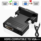 Hdmi Female To Vga Male Converter With Audio Adapter For Pc Laptop Xbox Monitor