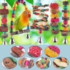 Bird Chew Toys  7 Packs Parakeet Natural Wood Toys Parrot Hanging Cage Toy Bird