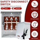 200-amp  3 Pole 120v 240v General Safety Switch  Non-fused Ac Disconnect Switch 