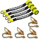Heavy Duty Car Tie Down Straps  4pk  - 2  X 96  - 5 16  Hooks 2in 96in Yellow