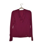 Athleta  109 Moisture Wicking Snap Placket Hooded Pullover Deep Magenta Medium