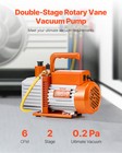 Vevor Vacuum Pump 6 Cfm Hvac 2 Stage Rotary Vane Vacuum Pump Oil Included