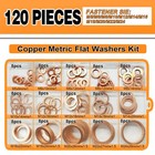 Copper Washers Assortment Kit  Crush Flat Washers For Oil Plugs  Drain Plugs    