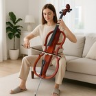 Us Full Size 4 4 Natural Brown Maple Electric Cello With Case Bow Rosin Earphone