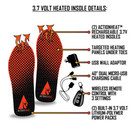 Small medium 3 7v Rechargeable Heated Insoles
