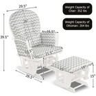 Costway Glider And Ottoman Cushion Set Wood Baby Nursery Rocking Chair