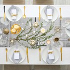 Durony 2 Pack Disco Party Table Runner 11 X 108 Inch Mirror Silver Glitter Fo   