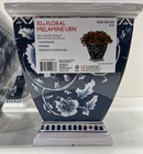 Lot Of  4  10 In  Square Blue Flowering Vine Melamine Urn Planter New