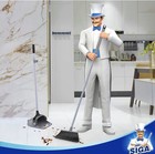 Mr siga Upright Pan   Broom Set  Synthetic Bristles  Plastic Dust Pan