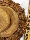 Antique Doll Hat Natural Straw W ruffle 12 Inside Edge Victorian Original 1890