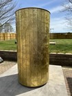 Vtg Retro Metal Gold Metallic Foil Panel Umbrella Cane Holder Stand 20 