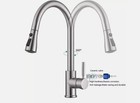 Kitchen Sink Faucet Brushed Nickel Single Handle Swivel Pull Down Sprayer Mixer