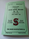 Singer 15 User Manual Reproduction  rare No  15 Version  Reproduction