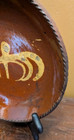 Nice  Antique 18th 19th C Pa Redware Plate Slip Decorated 7 75   