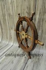 Wheel Wooden Steering Nautical Vintage Boat Ship Collectible Home Decor Antique