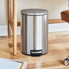 3 1 Gallon Round Kitchen Step Trash Can Stainless Steel  Silver