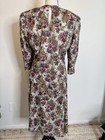 Vtg Cottagecore Midi Skirt blouse Dress Floral 80s Prairie Garden Lace Collar M