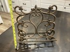 Metal Cookbook Bible Book Holder Stand Freestanding Rustic Fleur-de-lis B96